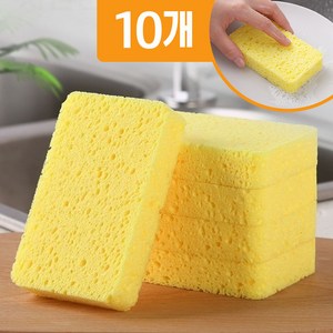 지니퍼니 천연 주방 수세미 스펀지, 1개, 10개입