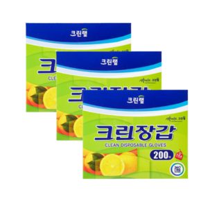 크린랲 크린장갑 200매, 투명, FREE(one size), 3개