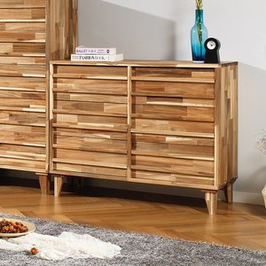 [홈스빌] 베니스 와이드 서랍장 1000 3단 아카시아 원목 수납 서랍