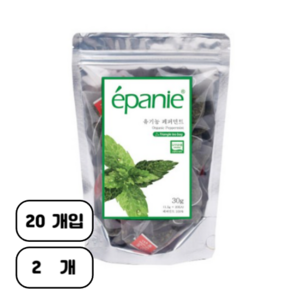 에빠니 유기농 페퍼민트 허브차, 1.5g, 20개입, 2개