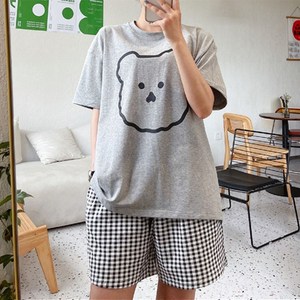 귀여운 여름 여성 곰돌이 반팔 잠옷 세트 3color 시원한 파자마 상하의 홈웨어