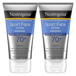 2개세트 Neutogena 뉴트로지나 스포츠 선크림 SPF 70+ 73ml 선스크린 로션, 2개