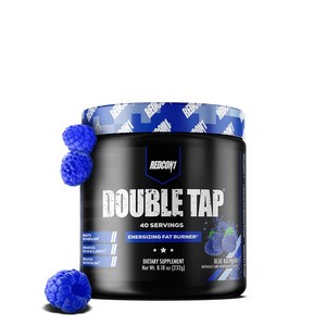 Redcon1 Double Tap 더블탭 파우더 팻버너 40서빙, 블루 라즈베리, 1개, 232g