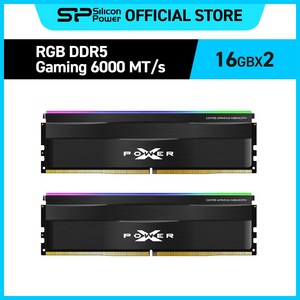 실리콘파워 Silicon Power DDR5-6000 CL30 RGB PC5-48000 데스크탑 메모리키트, 16GBx2 블랙