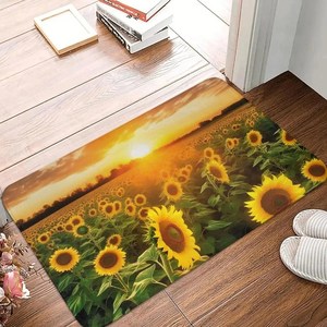 해바라기 인쇄 바닥 매트 거실 침실 쾌활한 카펫 홈 입구 문 장식 깔개, C. 50X80CM, 1. 5, 1개
