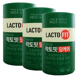 종근당건강 락토핏 당케어 PBS 혈당유산균 혈당 장건강 바나바잎 추출물 3통 (6개월), 60g, 3개