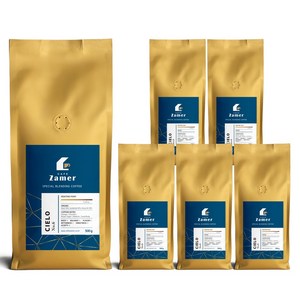 CIELO NO.6 카페자메르 블렌딩 원두 커피, 6개, 500g, 홀빈 (분쇄안함)