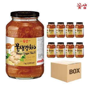 꽃샘 꿀생강차S (박스) 액상차 과일청, 8개, 1kg