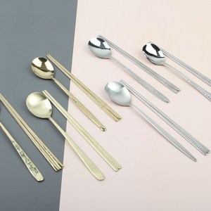 캣킨 국내산 수저세트시리즈 모음 2PCS(케이스포함) 가정용 선물용, 홍학티타늄2P, 1개