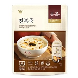 본죽 데워서 바로 먹는 전복죽, 330g, 3개