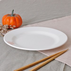 백지 양식 원형접시 20cm 화이트 멜라민 업소용 식당 그릇 식기, 1개