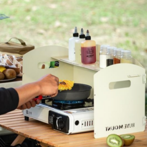 올마이웨이 캠핑 파티션 접이식 버너 윈드스크린 바람막이, 화이트, 1개