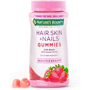 Nature's Bounty 헤어 스킨 & 네일 스트로베리 구미, 80정, 1개
