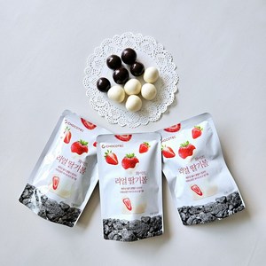 제주도 리얼 딸기볼 화이트 초코볼, 10개, 40g