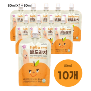 아올다 헬로아이 달콤사과 주스 100ml, 80ml, 10개, 혼합맛(배/도라지)