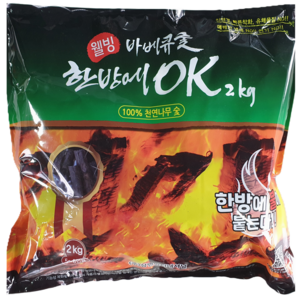 한방에OK 간편점화 착화숯 캠핑 숯불 바베큐 구이용 번개탄 대용, 2kg, 3개