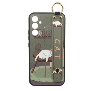 신서엔코 갤럭시 A34 5G 케이스 Galaxy Phone Case SCS-1533 일러스트 핸드 스트랩 휴대폰 케이스