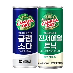 캐나다드라이 진저에일 250mlx15캔+클럽소다 250mlx15캔, 30개, 250ml