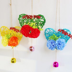 카네이션 하트 넝쿨 도어벨 DIY 만들기키트, 그린