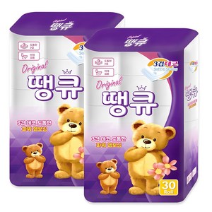 Original 땡큐 화장지 3겹 30롤 x 2팩 휴지, 2개