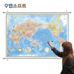 맵소프트 세계지도 중형 코팅족자형 1m 50cm X 1m 10cm
