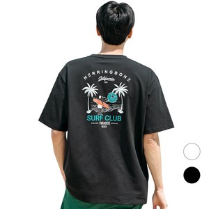 헤링본 남자 반팔 티셔츠 여름 빅사이즈 휴양지 바캉스룩 비치웨어 상의 운동복 데일리 루즈핏 캐주얼 TF109