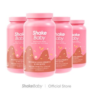 쉐이크베이비 단백질쉐이크 밀크티맛 대용량, 750g, 4개