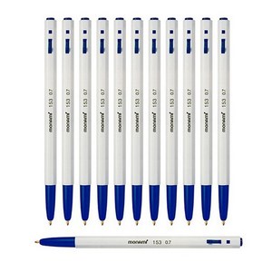 모나미 BP 153 볼펜 0.7mm 12p, 청색, 12개입