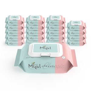 Miel 클래식 휴대용 25매 20팩 유아물티슈, 63g, 20개