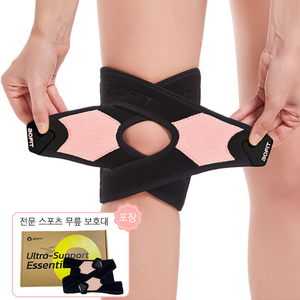 aoFIT무릎 보호대 인체공학 운동 전용 무릎받이, 1개, 핑크블랙