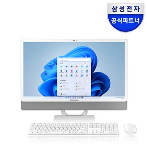 삼성전자 올인원 일체형 PC 프로스트 화이트 DM530ADA-L25A (펜티엄골드 7505 60.5cm WIN11 Po) 기업용 사무용 학습용, 8GB, 256GB, WIN11 Po