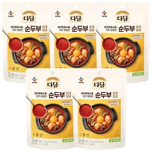 다담 순두부찌개 양념, 130g, 5개