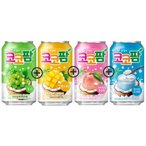 코코팜 4종 세트 (포도+망고코넛+피치핑크복숭아+화이트요구르트), 16개, 340ml