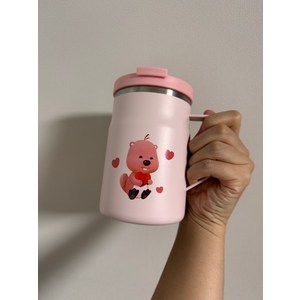 락앤락 메트로 잔망루피 밀폐 머그, 베이비핑크, 475ml, 1개