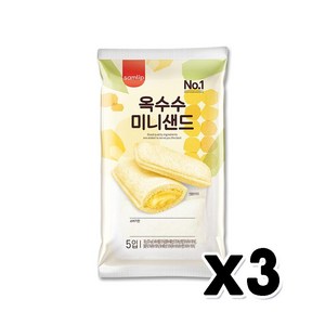 삼립 미니샌드옥수수5입 베이커리간식 100gx 3개, 100g