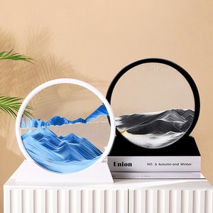 로리스토어 모래멍 모래시계 액자 생일 집들이 선물 7인치 12인치, 7인치(화이트), 블루