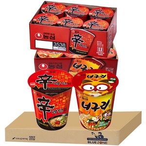 블루존 신라면 소컵라면 65g (6입) + 너구리 소컵라면 62g (6입)