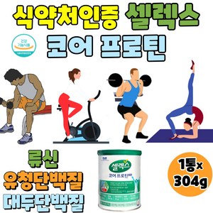 셀렉스 코어 프로틴 단백질 식약처인증 저분자가수분해단백질 덴마크 농축유청 분리대두단백 wpi분리유청 판토텐산 아연 칼슘 소화 잘되는 단백질 면역 근육 뼈, 1개, 304g