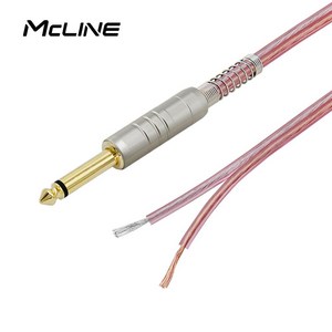 맥라인 MC-HA61 모노5.5(6.3)-2C 50심 케이블 30Cm 파워 앰프 믹서 스피커 연결선 17AWG TS DIY, 1개