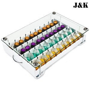 카누 커피 캡슐보관함 호환용 강화유리40구 화이트 거치대 디스펜서, 1개