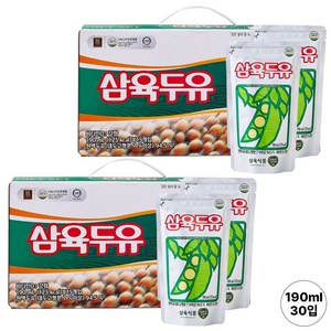 삼육두유 파우치 15입 2박스 (손잡이케이스), 190ml, 30개