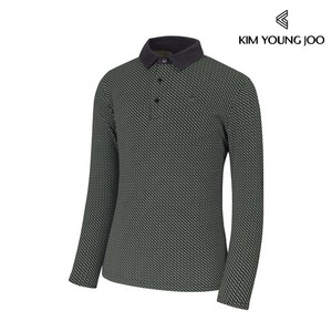 김영주 남성 양면 기모 마이크로 플리스 지그재그 카라 티셔츠