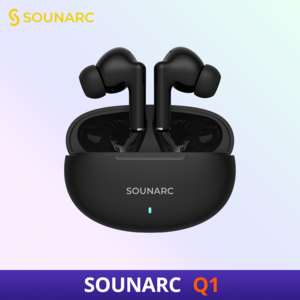 Sounarc Q1 무선 블루투스5.3 이어폰 가성비 블루투스이어폰 추천귀가 편한 이어폰 C타입 최대 28시간 재생, 블랙