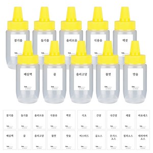 저스트인테리어 말랑이 소스통 + 방수 스티커 20종, 150ml, 10개, 1세트