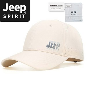 JEEP SPIRIT 스포츠 캐주얼 야구모자 CA0615 + 전용 포장, 베이지, 1개