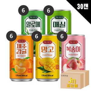 [중앙몰] 다인 서편제 제주감귤(6캔)+망고(6캔)+복숭아(6캔)+알로에(6캔)+매실(6캔) 총30캔 혼합세트 음료수