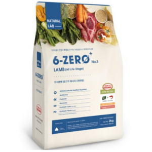 네츄럴랩 전연령 강아지 6 ZERO PLUS 3 유기농 건식사료, 양, 1.2kg, 1개