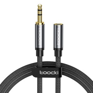 Toocki 툭키 3.5mm 3극 AUX 스테레오 케이블, 희색, 2m, AUX 연장케이블, 1개