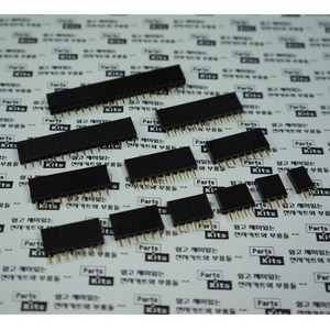 [파츠키츠] 헤더소켓 2.54mm 1열 DIP타입 PCB 컨넥터 2P3P4P5P6P7P8P9P10P12P16P20P 아두이노, 1*2P