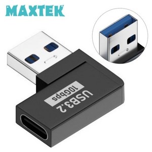 무배 MT480 USB3.1 to C타입 M/F 연장 젠더 좌향 90도, 1개